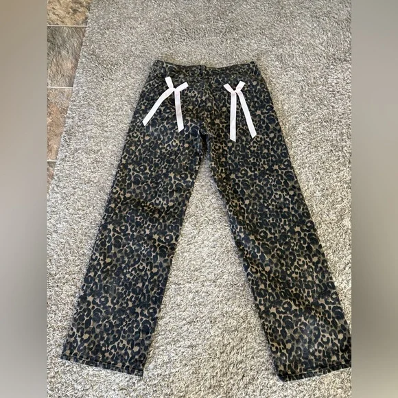 Ashley Mason Animal Print Straight Leg Jeans - Picture 2 of 6